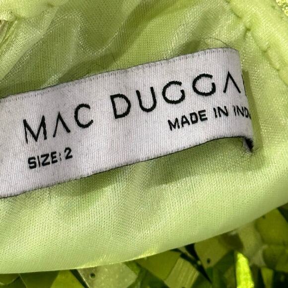 Mac Duggal One Shoulder Asymmetrical Sequined Cut-Out Dress Apple Green SZ 2 NWT - Picture 9 of 12